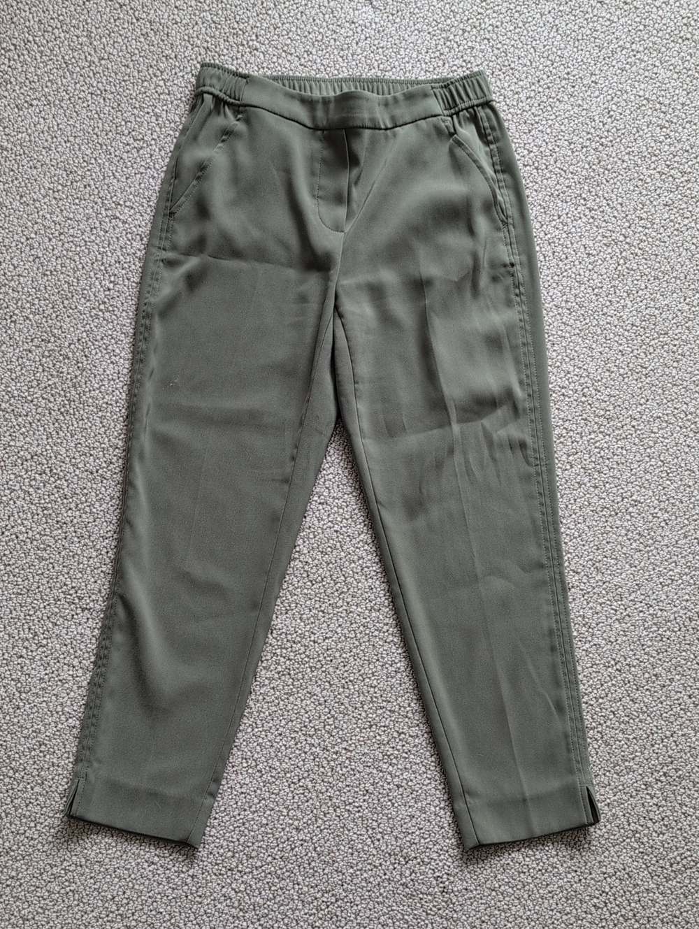 White House Black Market Olive Green Cropped Dress Pants
